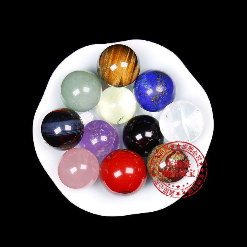 2cm天然水晶粉白紫水晶球无孔圆珠diy饰品配件散珠风水球家居摆件详情6