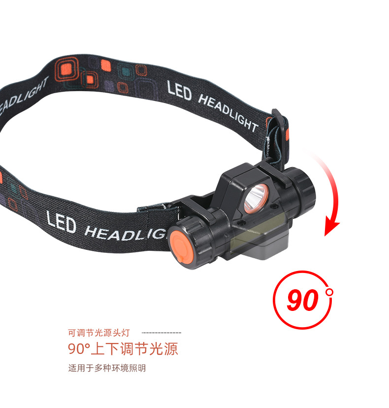 Cross-border 3030+COB multi-functional strong headlight with built-in 14500 lithium battery, outdoor USB direct charging work light pic 8