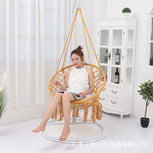 Sanjia Leisure Hammock Cotton Rope Outdoor mesh Single Person White 75-strand Camping swing Chair wholesale Hanging type pic 20