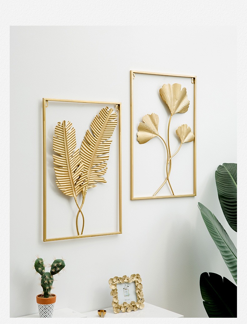 现代客厅墙面装饰金属叶子壁挂电视机沙发背景墙玄关房间墙壁挂饰详情9