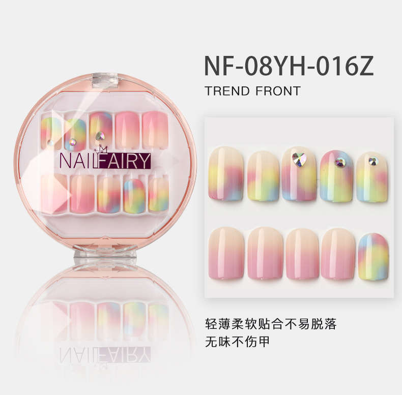 Customized new acrylic box wearable nails, finished nail plates, packaging logo, customized nail art plates, fake nails pic 4