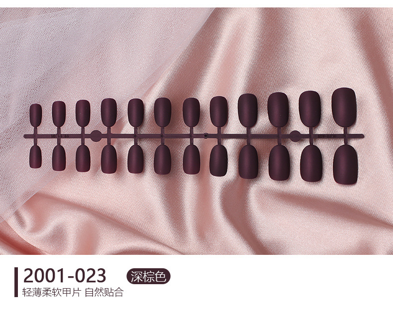 Matte frosted nail patches, fake nails, 24-piece strips, wearable nail tools, nail plates with a frosted texture pic 24