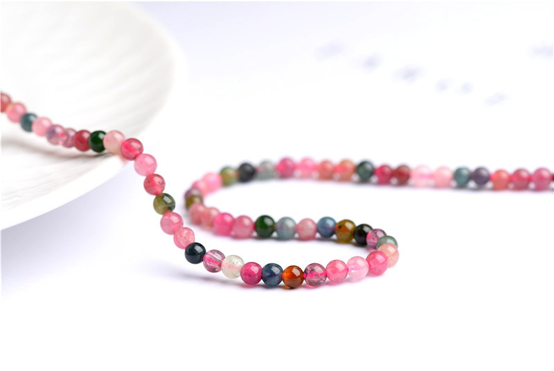 Jiuya Crystal Natural 7A Grade Small Particle Tourmaline Loose Beads Seven-color Tourmaline round Beads Ring Accessories wholesale pic 22