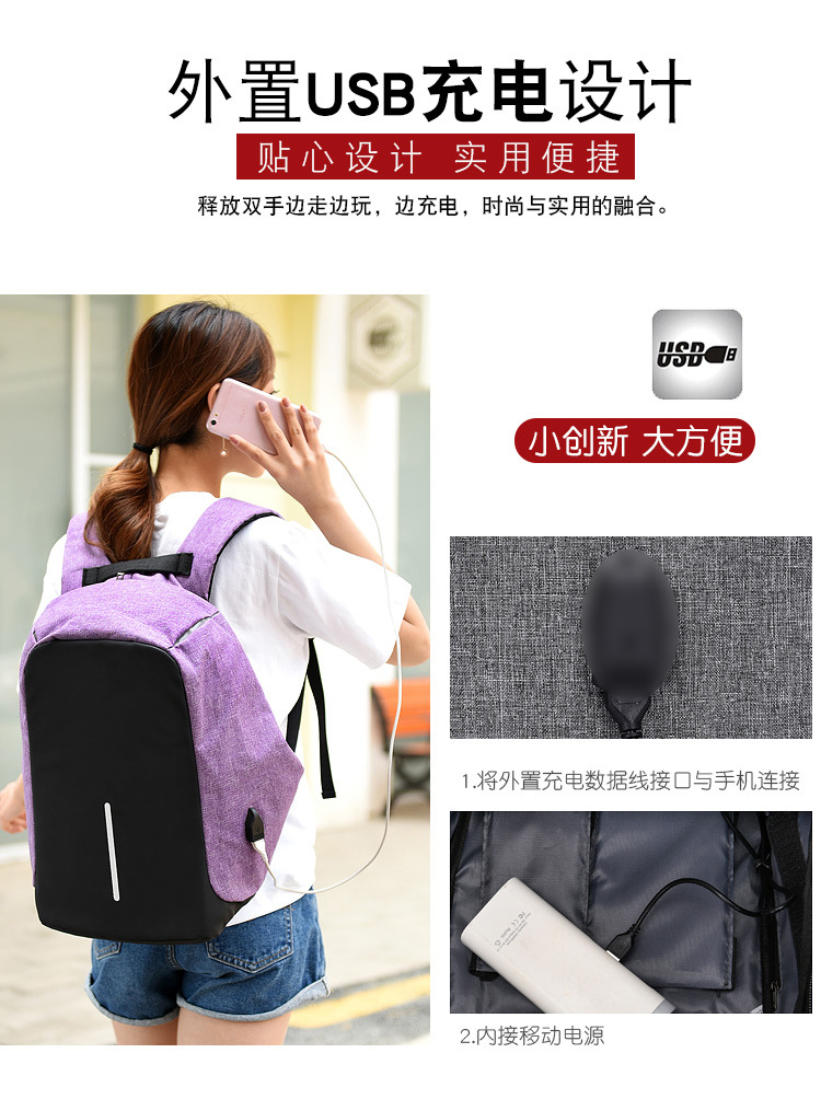Venta directa de fábrica nueva mochila anti-robo multifuncional mochila recargable usb inteligente para hombres casual business travel bag pic 2
