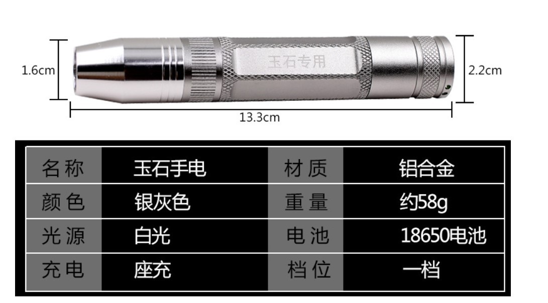 Free logo jade flashlight 365 purple light 395 yellow light amber identification strong light three-source egg lamp pic 8