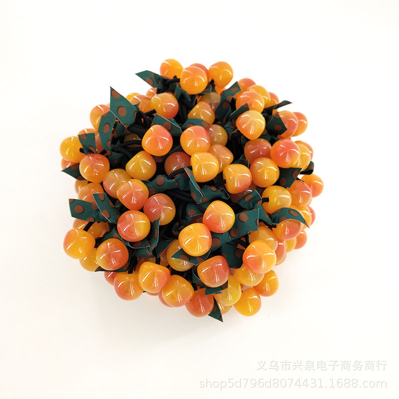 Big Cherry Hair Tie No. 118, 1 yuan, popular hair tie, cherry simulation hair tie, ribbon hair tie, fashionable Internet celebrity Korean version hair band, 2 yuan, accessory pic 2