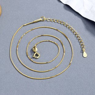 诚博S925纯银盒子链吊坠配链意大利进口盒仔链项链项坠单裸链配饰详情9