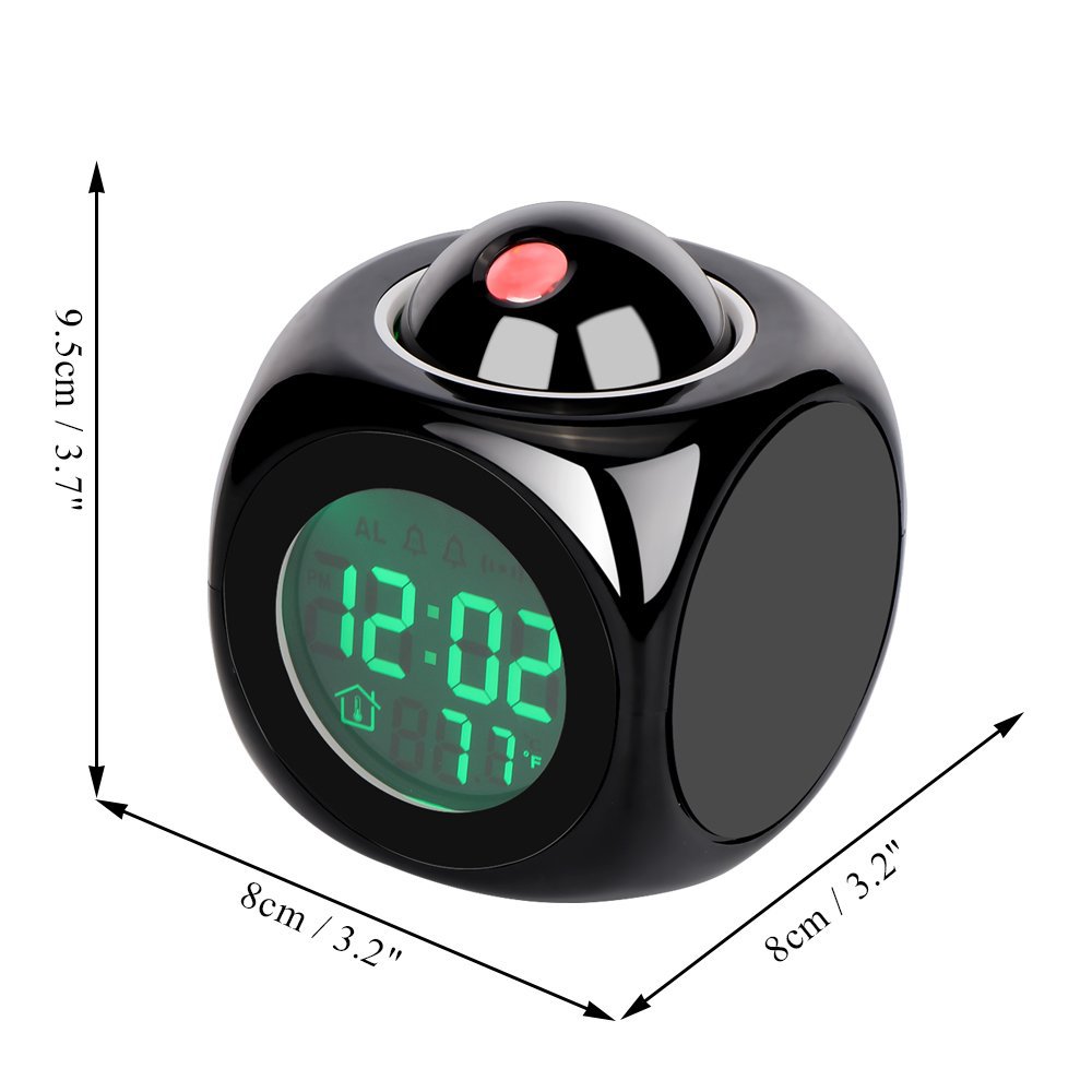 New multi-functional English projection clock, LED light projection alarm clock, voice announcement clock projection clock pic 9
