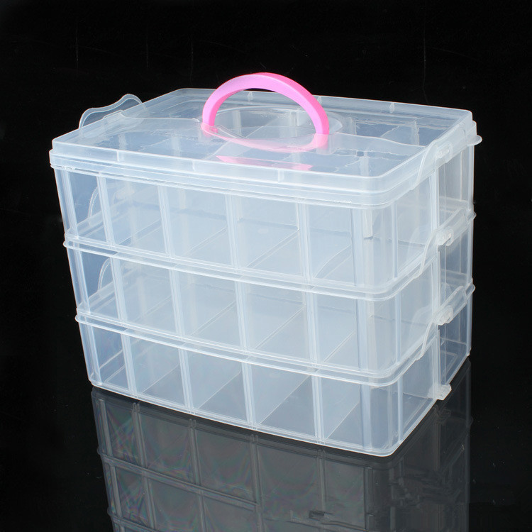 PP transparent hand-held plastic box, cosmetics and jewelry box, toy spare parts organization and storage box, sample display packaging box pic 11