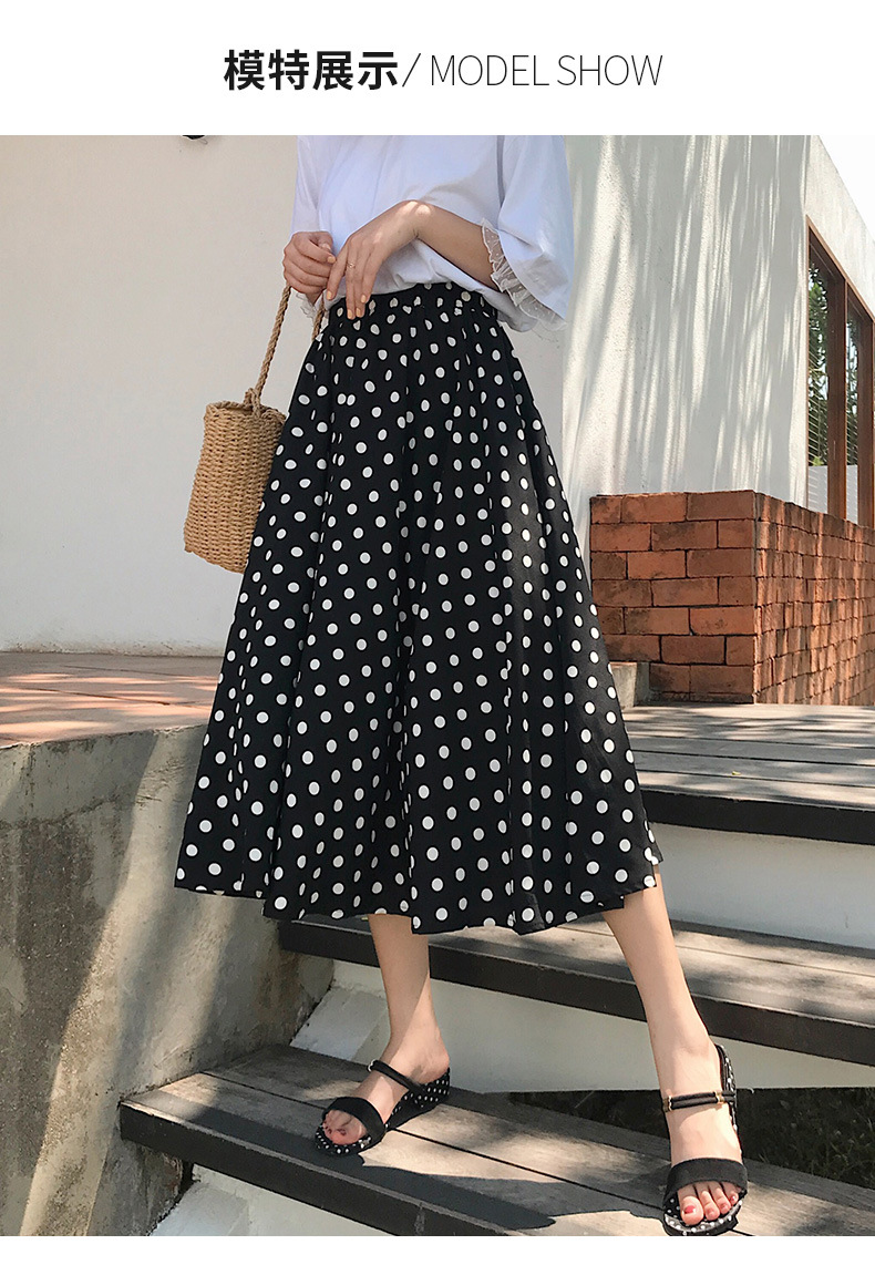 Spring/Summer polka dot skirt 2023 new style Versatile high-waisted fairy dress, fashionable long dress, thin umbrella dress pic 2