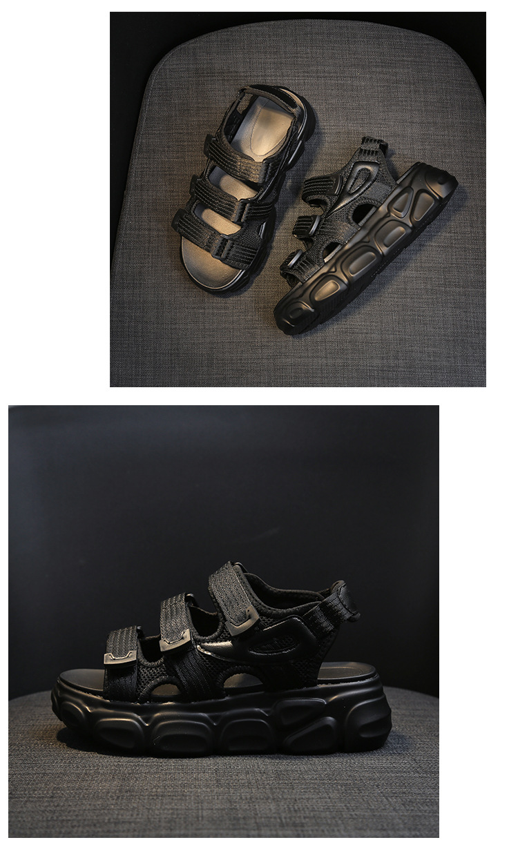 跨镜凉鞋女2025夏季新款韩版学生耐地磨轻便厚底魔术贴松糕鞋批详情21