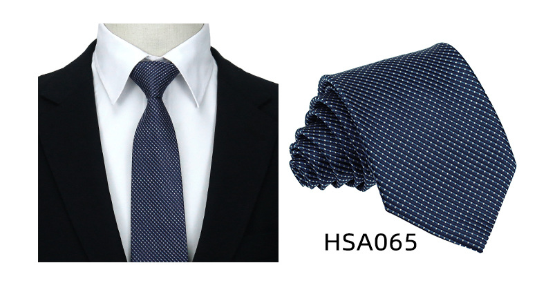 男士高级商务领带制服西装休闲7.5cm宽涤丝婚礼伴郎手打格子领带详情33