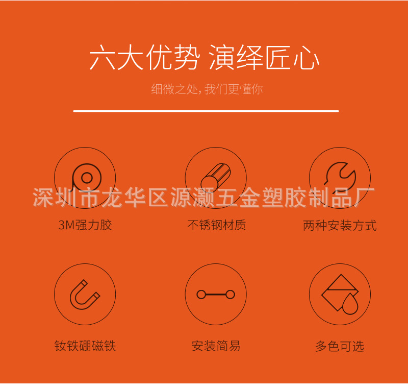 不锈钢门吸 卧室卫生间入户门强磁加厚防撞吸门器防风免打孔/打孔详情2