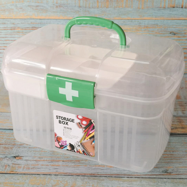 Factory direct sales of plastic medicine boxes, household storage boxes, portable hand-held medicine boxes, wholesale in stock pic 3