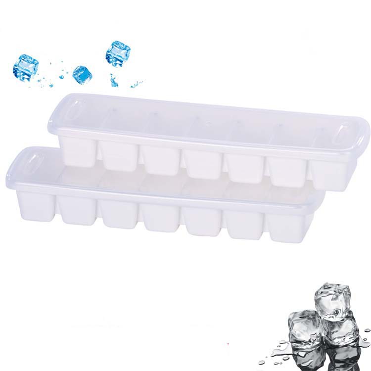 Factory direct sales of plastic 7-grid square ice cube trays, ice cube molds with LIDS, wholesale of household ice boxes pic 1