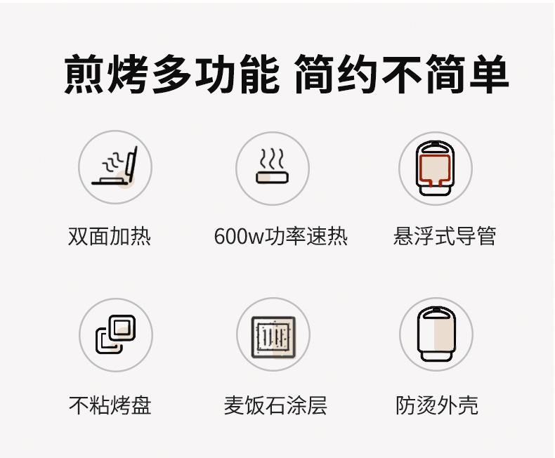 烁宁多功能家用面包机厂家直销吐司可接外贸三明治机早餐机详情3