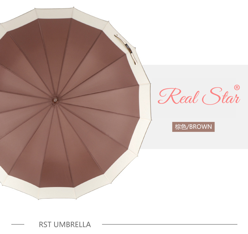 RST Umbrella 16-bone umbrella with enlarged windproof frame and color-blocking edge business advertising umbrella wholesale pic 21