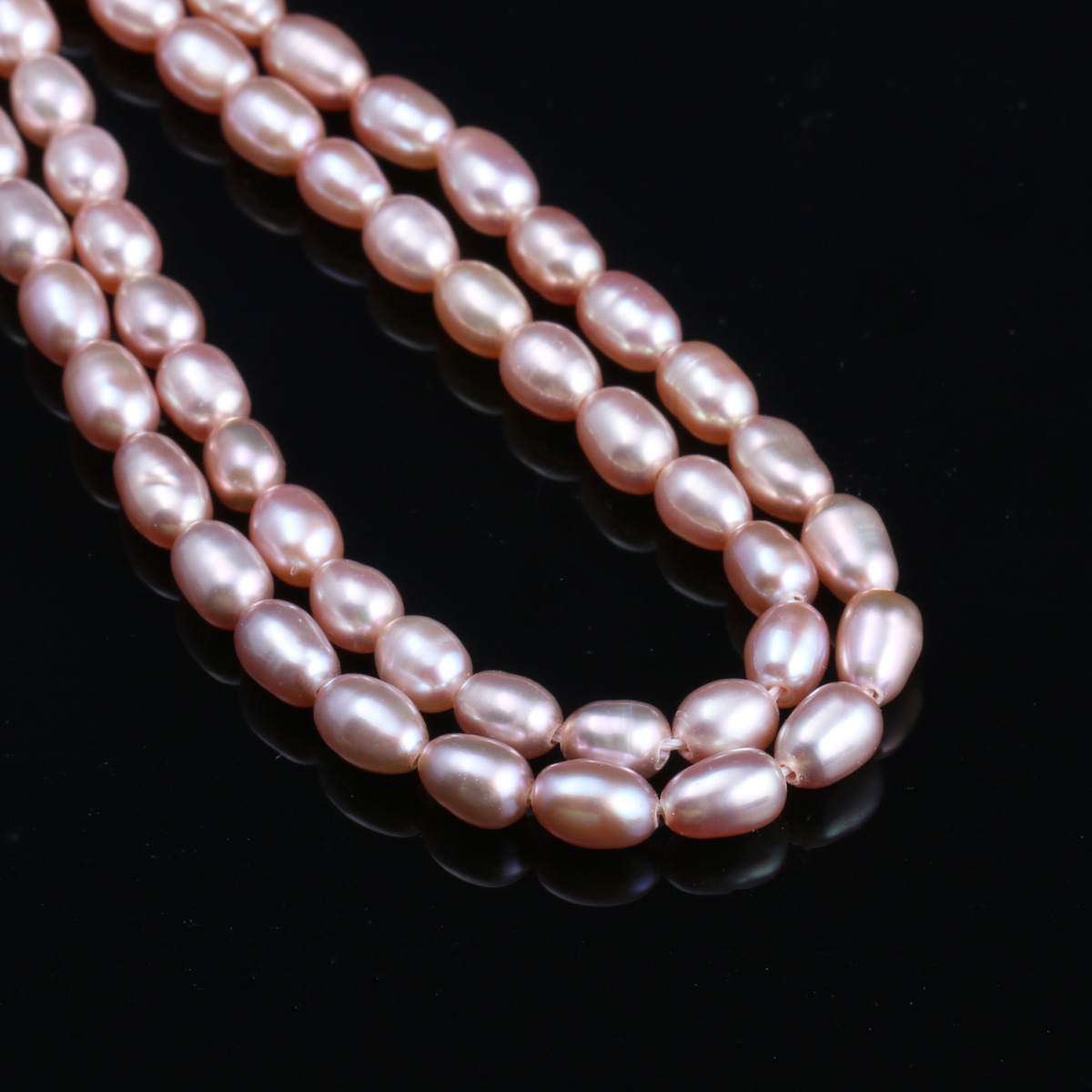 天然淡水珍珠串珠4-4.5mm米形珍珠打孔散珠珠宝制作DIY项链配件详情6