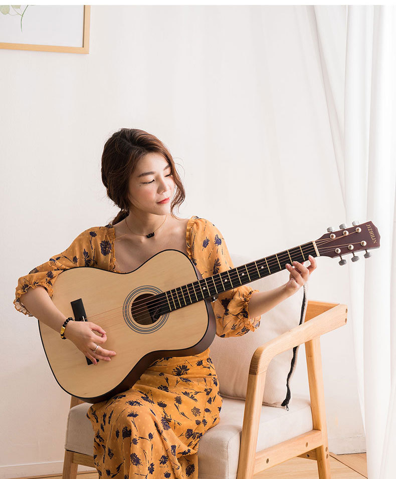 A complete set of 30-inch and 36-inch rounded corner acoustic guitars for students, beginners, and novice acoustic guitars to start practicing pic 23