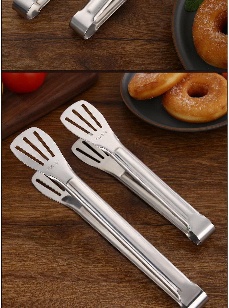 304 不锈钢加厚防烫三线食品夹子烧烤烤肉面包油炸牛排自助餐专用详情15