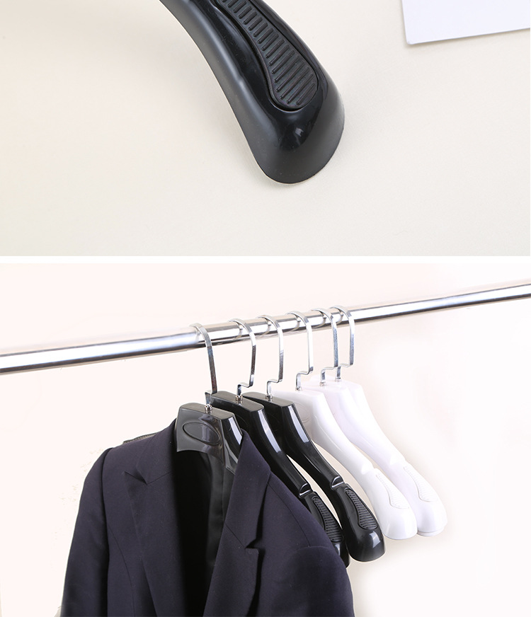 黑白简约时尚塑料折叠衣架儿童植绒衣服架子衣架套装详情11