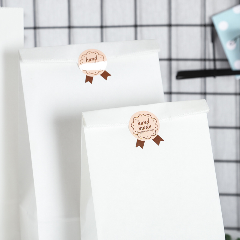 Disposable coated oil-proof paper bags, storage paper bags, takeout bags for catering, bread and hamburger paper bags, kraft paper packing bags pic 12