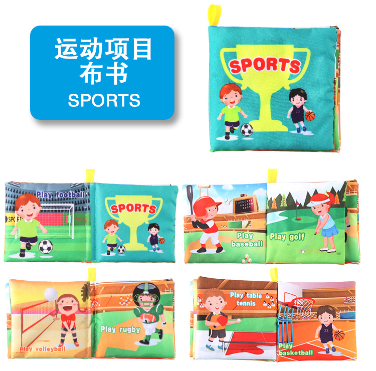 Amazon cross-border 3D baby cloth books, early education toys, English palm books, animal number recognition baby cloth books pic 59