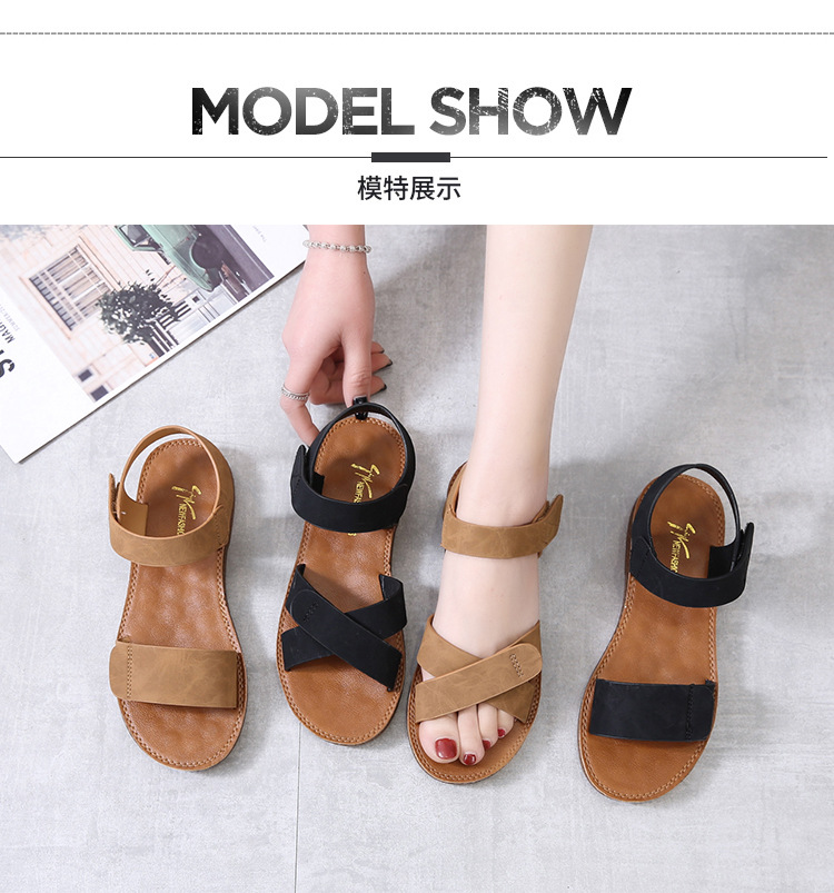 牛筋底凉鞋平底鞋2025夏季新款鞋子学生罗马鞋沙滩鞋软底一字女鞋详情6