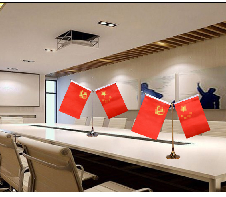 全金属Y型钛金电镀双面红色旗帜广告展示架详情14