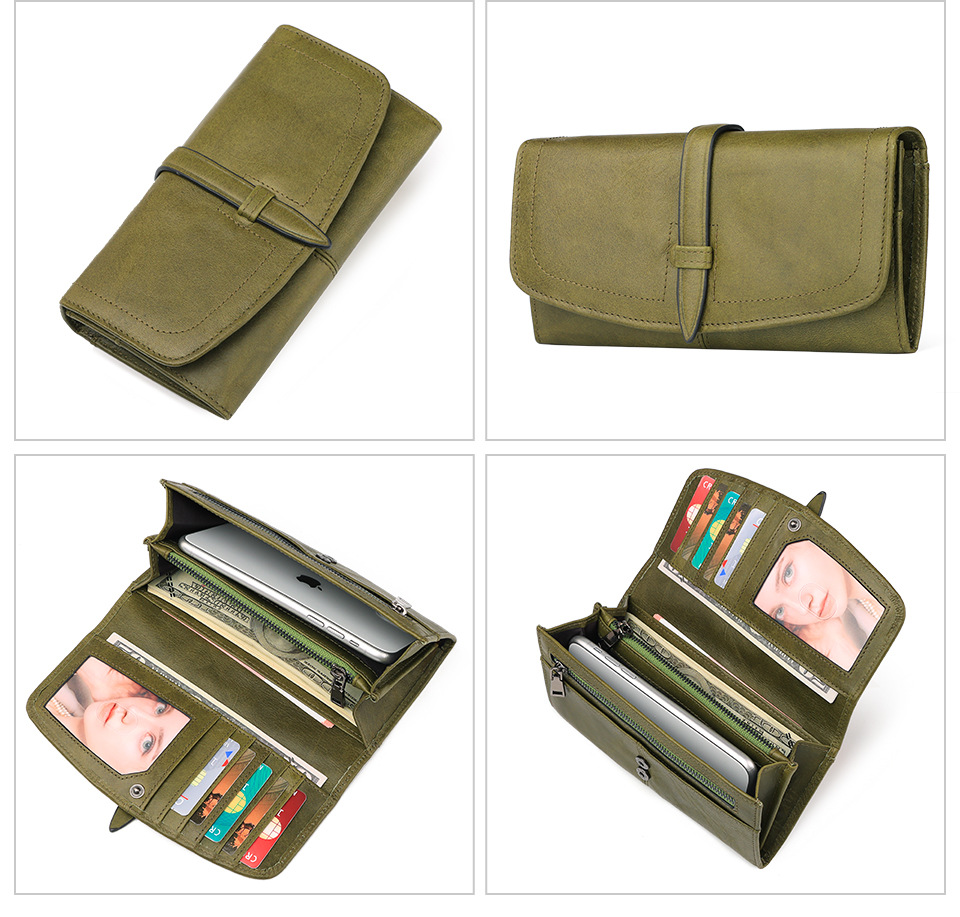 外贸新款欧美女士真皮钱包RFID长款拉链钱夹大容量头层牛皮女手包详情36