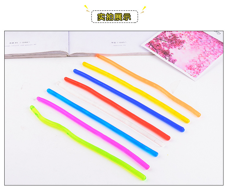 Cross-border color visual sensory stress relief tpr noodles, elastic rope, tension rope, release stress relief, cheerleading toys pic 5