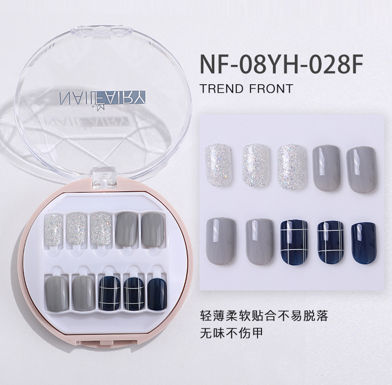 Customized new acrylic box wearable nails, finished nail plates, packaging logo, customized nail art plates, fake nails pic 16