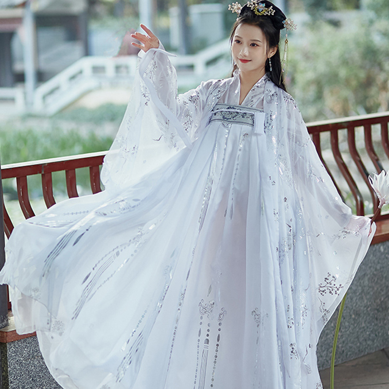 国潮新款成人汉服女成人古装中国风全套烫金上襦大袖衫齐胸襦裙套装详情9
