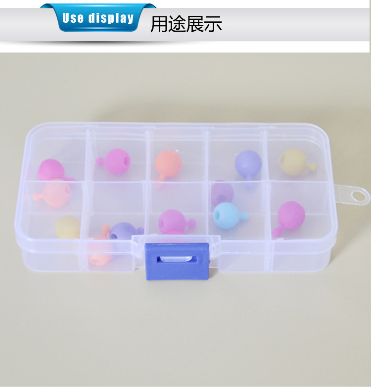Multi-compartment transparent jewelry box, detachable plastic medicine box, stud earrings, ring jewelry, loose beads, grid storage box pic 15
