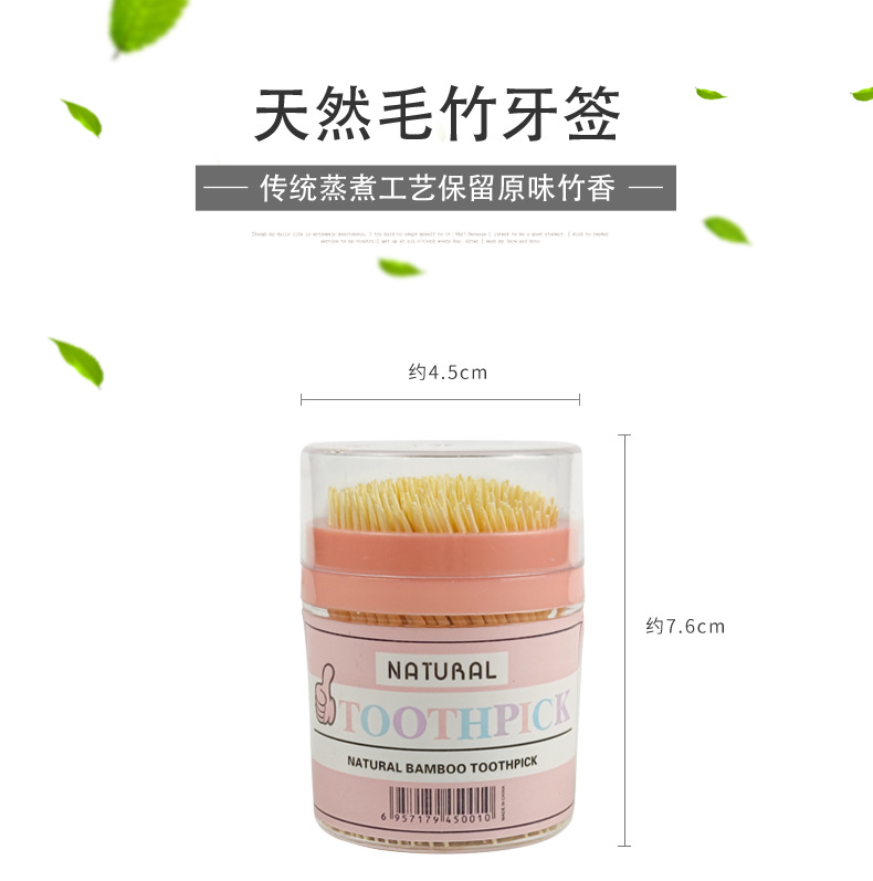 牙签300支装 家居日用百货圆筒装双头竹制一次性牙签地毯牙签果签详情1