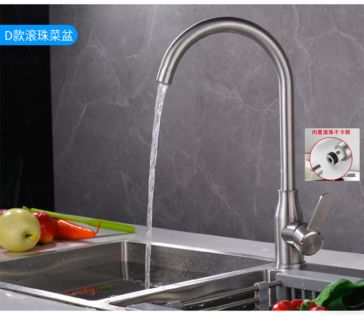 Kaiping manufacturer wholesale 304 stainless steel kitchen hot and cold water faucets, washing basins, single sink, rotating pull faucets pic 29