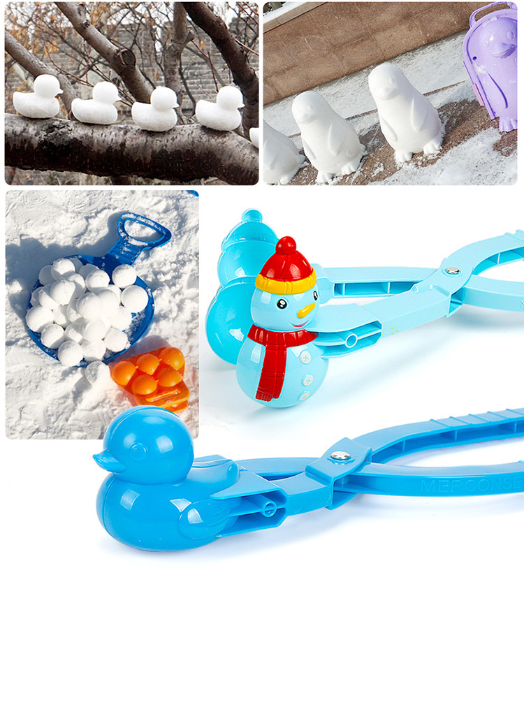 儿童玩雪工具小鸭雪球夹玩具套装装备户外堆雪人打雪仗神器雪球枪详情13