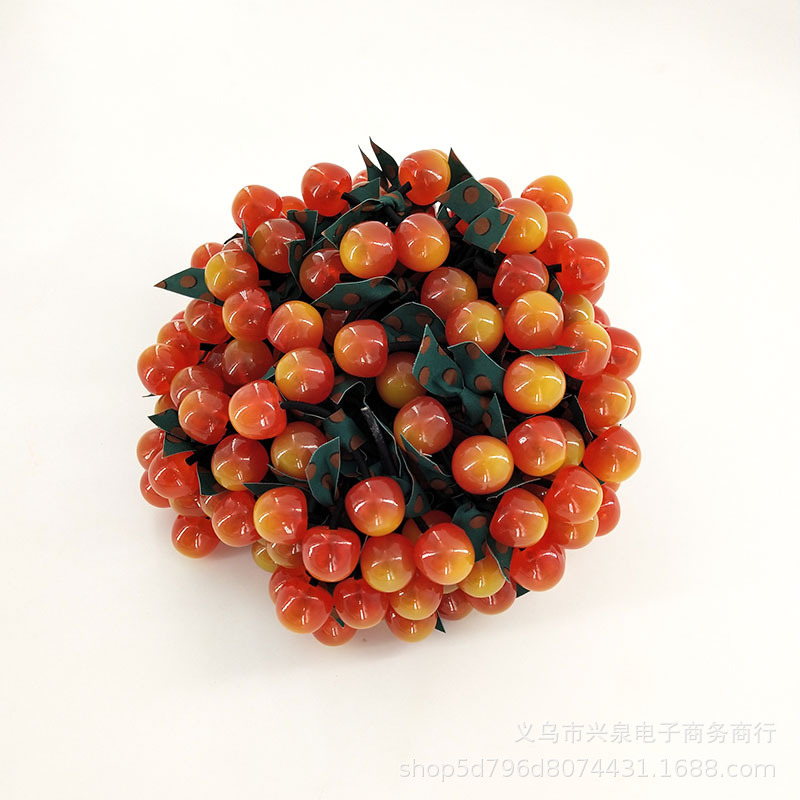 Big Cherry Hair Tie No. 118, 1 yuan, popular hair tie, cherry simulation hair tie, ribbon hair tie, fashionable Internet celebrity Korean version hair band, 2 yuan, accessory pic 3