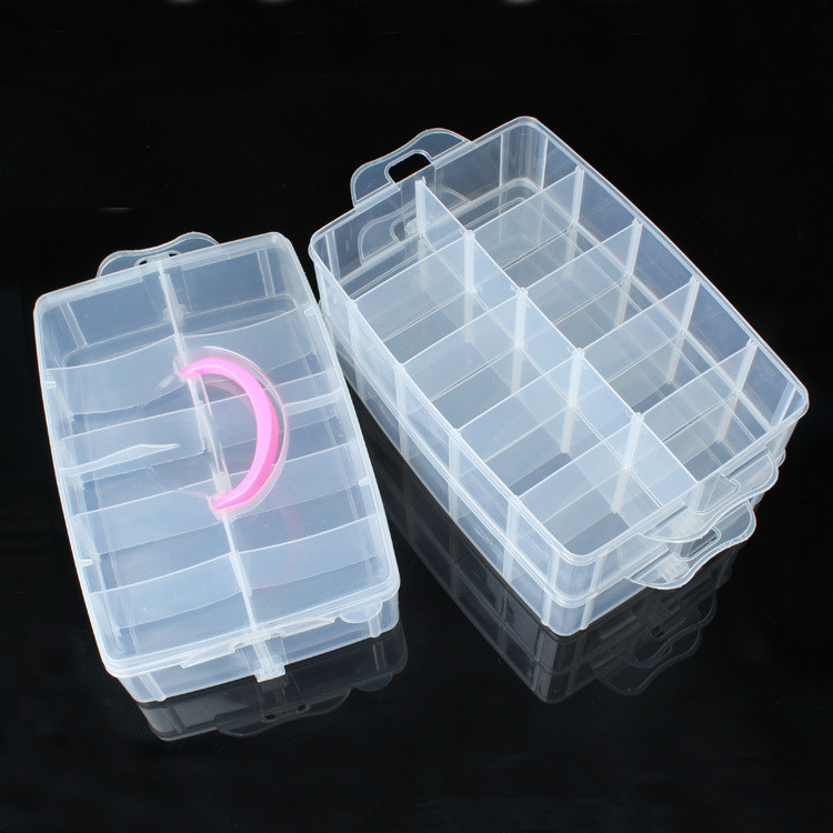 PP transparent hand-held plastic box, cosmetics and jewelry box, toy spare parts organization and storage box, sample display packaging box pic 15