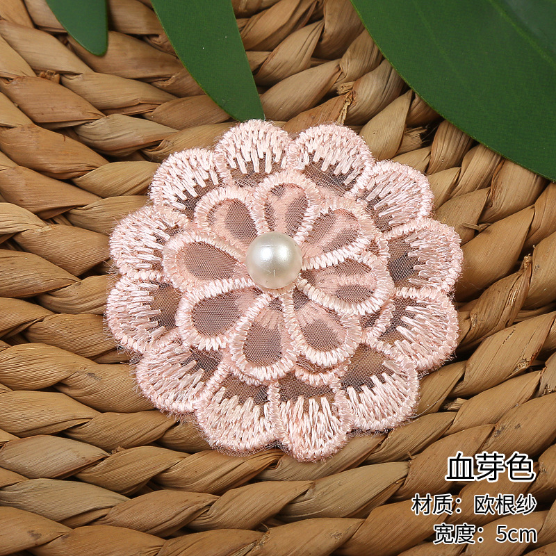 New six-color beaded organza flower triumphal bird two-layer organza lace clothing accessories factory direct sales pic 13