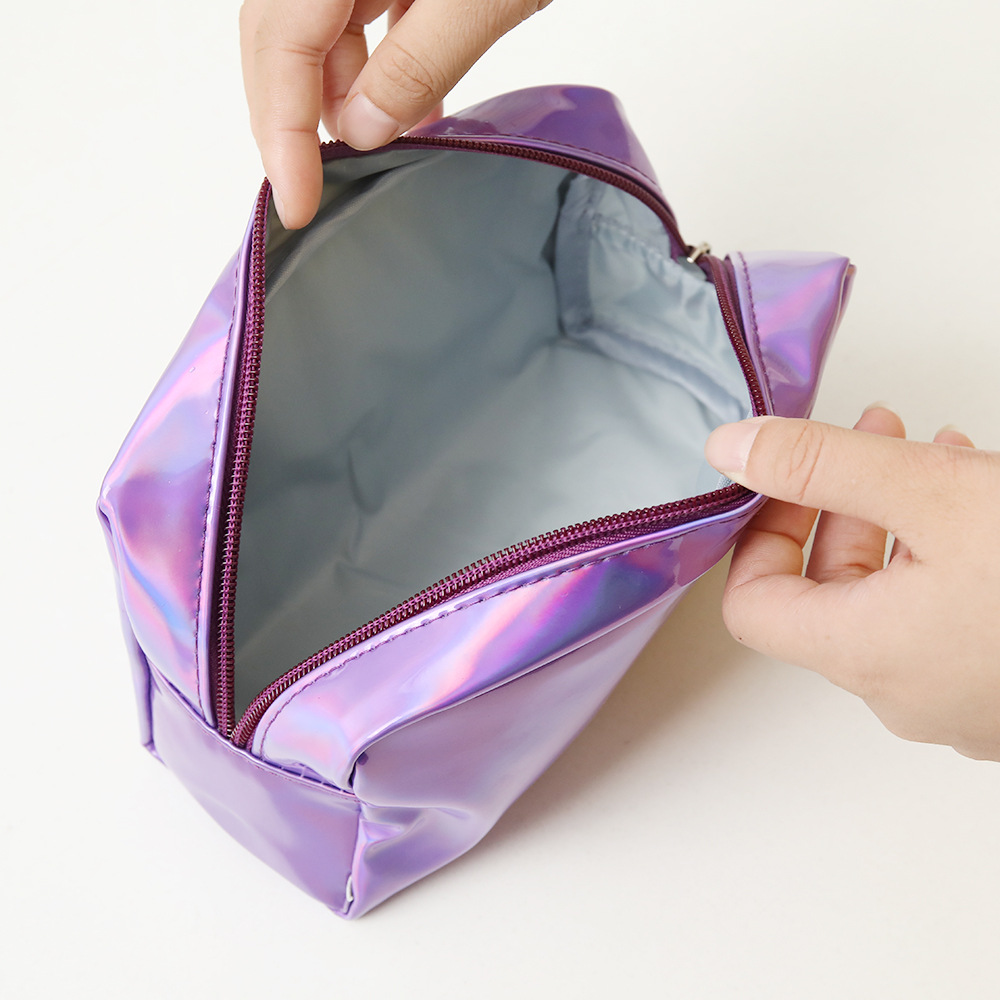 现货时尚幻彩镭射PU化妆包随身便携防水皮革旅行彩妆收纳洗漱包详情12