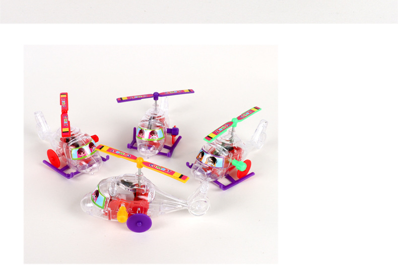 Wholesale of new winding spring transparent small aircraft, winding helicopter taxiing with propellers and rotatable toys pic 14
