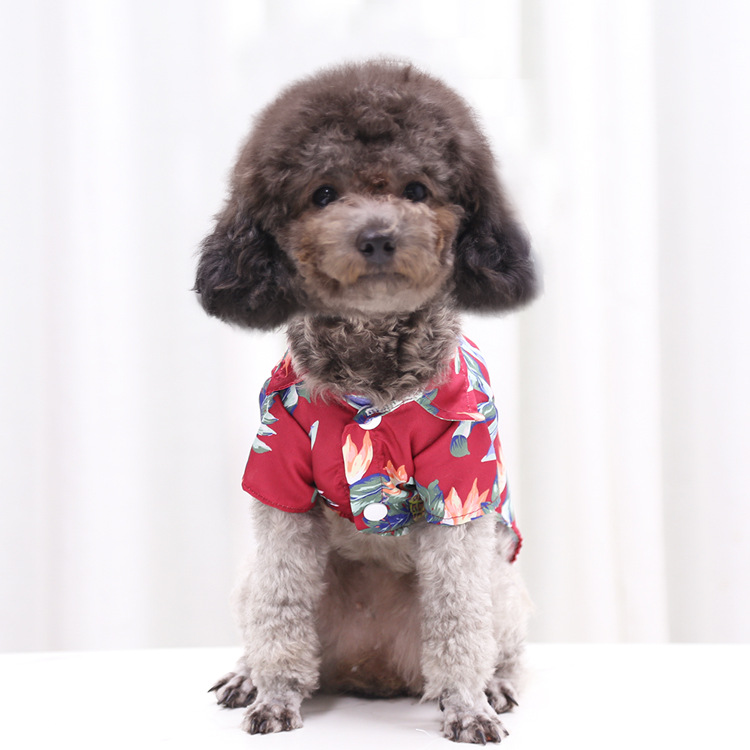 Pequeño y mediano perro playa piña camisa hawaii mascota perro gato golden hair primavera verano fino ropa artículos pic 28