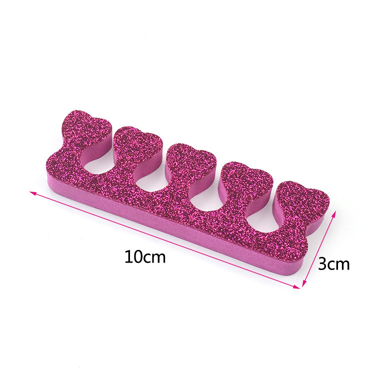 Rainbow onion powder toe separator, single heart-shaped toe separator, rose red heart-shaped glitter, gold onion powder toe separator pic 4