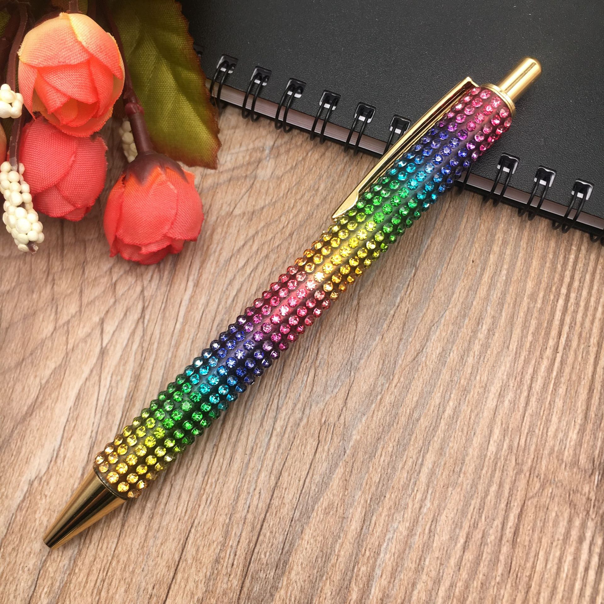 Metal core press diamond pens, ballpoint pens, multi-color copper metal pens, crystal pens, water diamond pens are in stock and available for wholesale pic 7