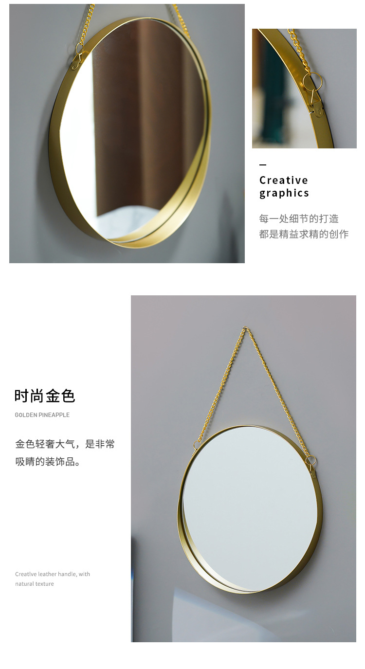 Wall-mounted dormitory dressing mirror, wall-mounted bathroom mirror, washbasin mirror, makeup mirror, bathroom mirror and bathroom mirror without drilling holes pic 10