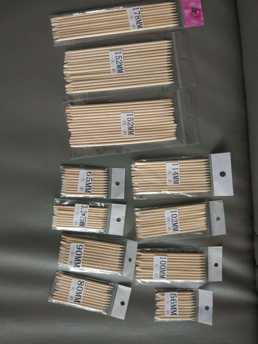 美甲桔木棒死皮推橘木棒签11.5cm点钻穿戴美甲材料木签75mm木挑详情12