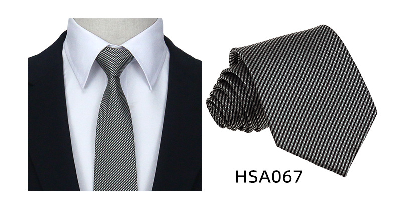 男士高级商务领带制服西装休闲7.5cm宽涤丝婚礼伴郎手打格子领带详情35