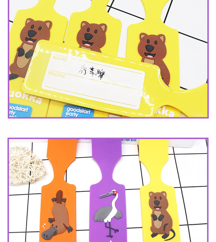 Katong Creative Cute animal luggage tags PVC soft rubber resin luggage tags promotional gifts pic 14