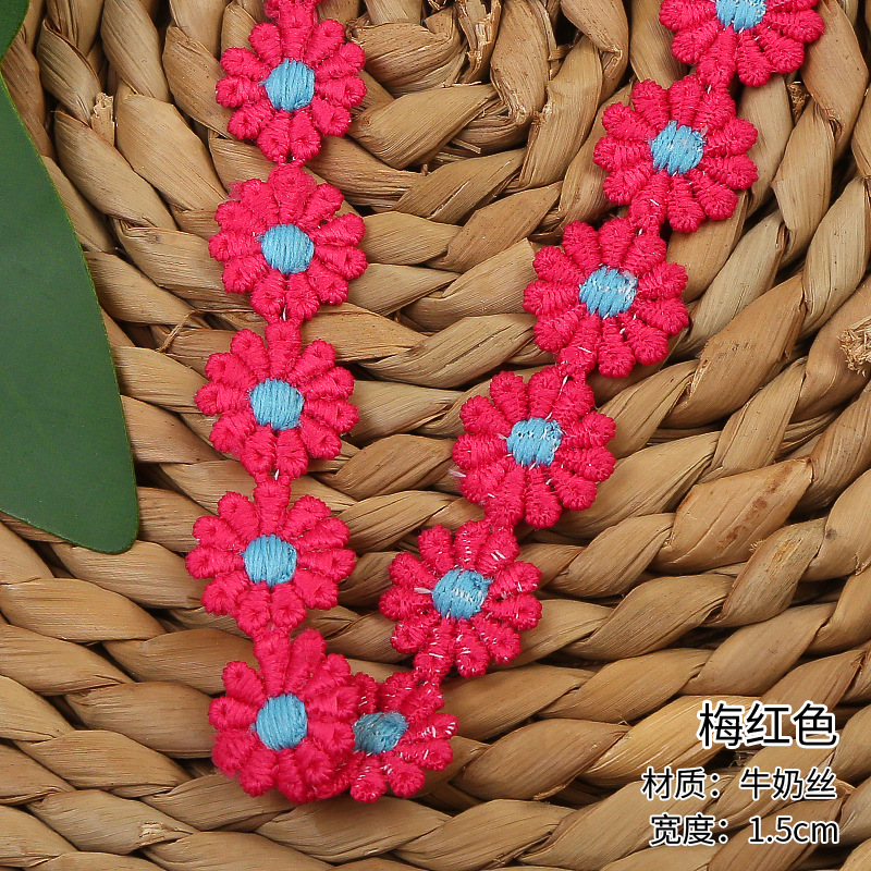 Milk thread colored water-soluble lace, 11-petal lace, handcrafted versatile embroidered lace, DIY making, available in stock pic 12